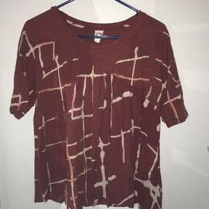 Anthropologie, maroon patterned shirt